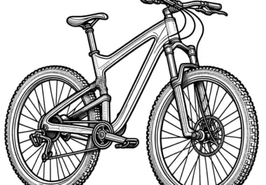 Sportliches Mountainbike: Malvorlage gratis zum Herunterladen