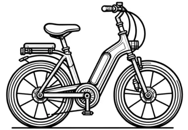 Stadt E-Bike: Ausmalbild zum gratis Download