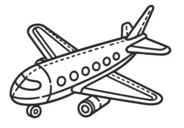Einfaches Kinderflugzeug: Ausmalbild kostenlos zum Herunterladen