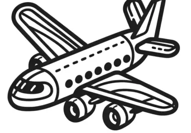 Ausmalbild gratis: Kinderflugzeug Spielzeug zum Herunterladen