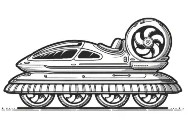 Futuristisches Auto mit vielen Rädern als Ausmalbild (Kostenlos)