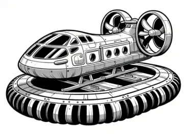 Futuristisches Luftkissenauto: Ausmalbild zum Herunterladen (Kostenlos)