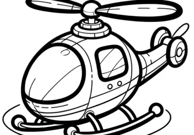 Kleiner Hubschrauber: Bild zum Ausmalen und Ausdrucken (Kostenlos)