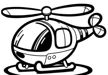 Kleiner Spielzeug Hubschrauber: Ausmalbild für Kinder (Gratis)