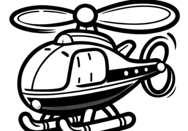 Einfacher Spielzeug Hubschrauber: Ausmalbild für Kleinkinder (Kostenlos)