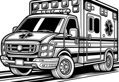 Krankenwagen: Ausmalbilder & Malvorlagen
