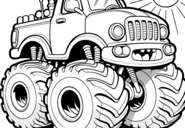 Beeindruckender Monstertruck: Bild zum Ausmalen (Kostenlos)