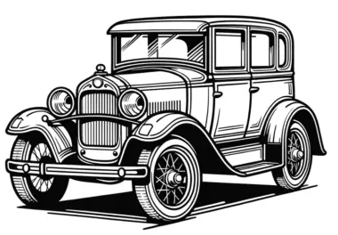 Beeindruckender Oldtimer: Malvorlage zum Download (Kostenlos)