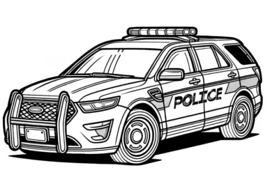 Polizeiwagen zum Ausmalen: Kostenloser Download