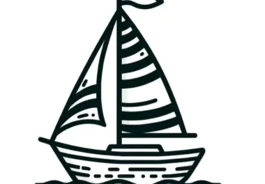 Segelschiff: Einfaches Ausmalbild für Kleinkinder (Gratis)