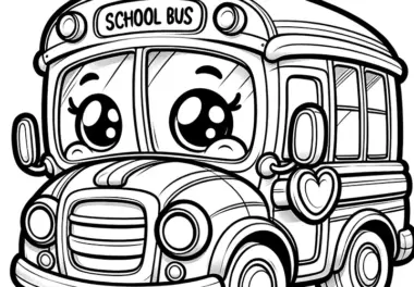 Niedlicher Spielzeug Schulbus: Bild zum Ausmalen für Kinder (Gratis)