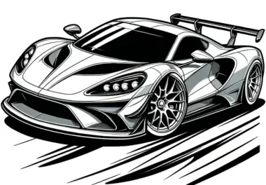Schickes Sportauto: Dein Rennwagen zum Ausmalen (Kostenlose Malvorlage)