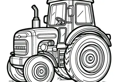 Einfacher Traktor: Malvorlage für Kinder zum kostenlosen Download