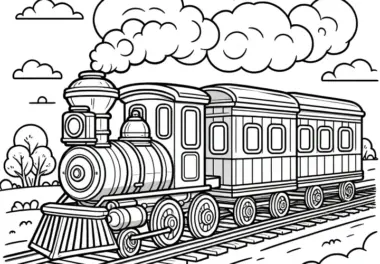 Züge & Eisenbahnen: Ausmalbilder & Malvorlagen