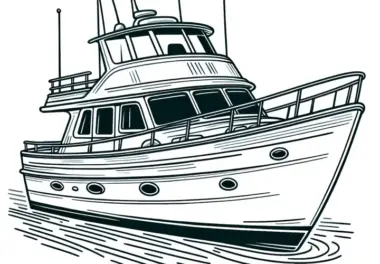 Moderne Yacht: Deine Malvorlage zum Download (Gratis)
