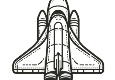 Space Shuttle: Ausmalbild zum Herunterladen (Kostenlos)
