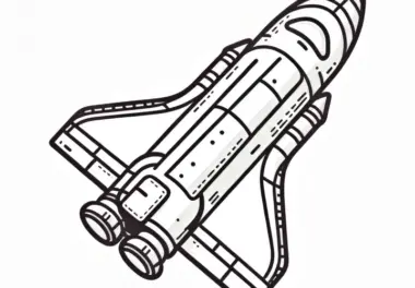 Space Shuttle: Einfaches Ausmalbild zum Download (Kostenlos)