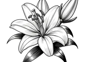 Prächtige Lilienblüte: Kostenloses Ausmalbild zum Download