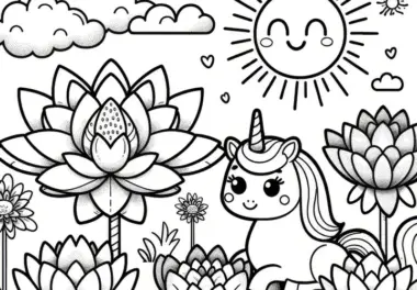 Lotusblumen: kostenlose Ausmalbilder