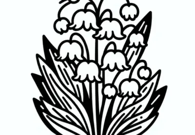 Maiglöckchen: Einfaches Ausmalbild (Kostenlos)