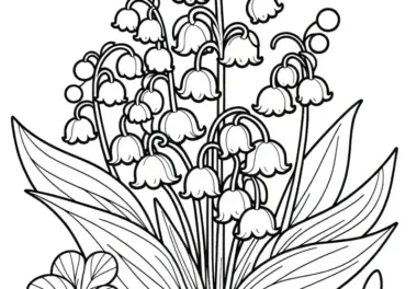 Maiglöckchen in voller Blüte: Schöne Malvorlage (Gratis)