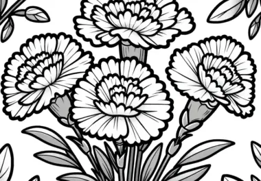 Nelkenblüten: Einfache Malvorlage (Kostenlos)
