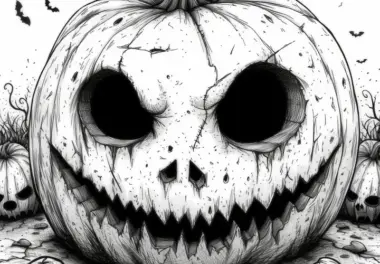 Schauriger Halloween Kürbis: Kostenlose Malvorlage