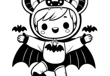 Halloween Kostüm Superheld: Bild zum Ausmalen (Gratis)