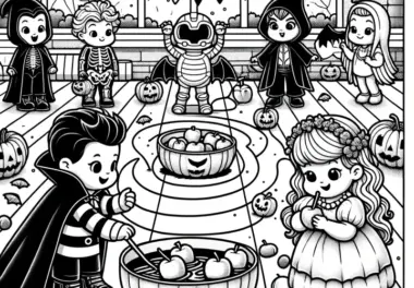 Halloweenfest in der Grundschule: Malvorlage zum Download (Gratis)