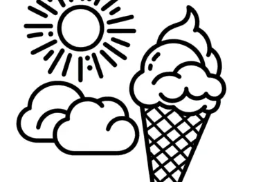 Eis essen & Erfrischung: sommerliche Ausmalbilder