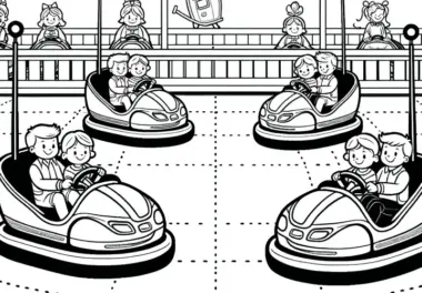 Autoscooter fahren: Malvorlage kostenlos