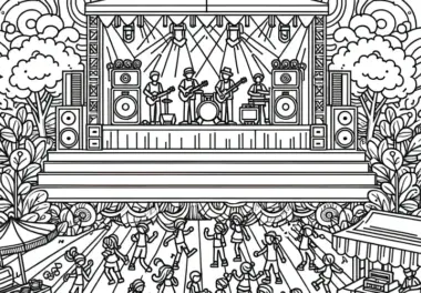 Festival Ausmalbild: Kostenlos zum Download