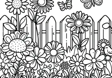 Garten im Sommer: kostenlose Ausmalbilder
