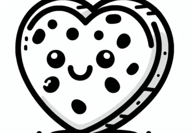 Keks in Herzform zum Valentinstag: Einfaches Ausmalbild für Kinder (Kostenlos)