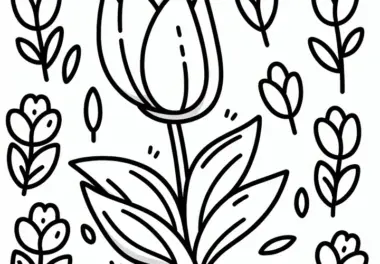 Tulpe: Frühlingsblume als Ausmalbild