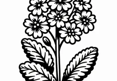 Primel: Frühlingsblume als Ausmalbild