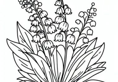 Maiglöckchen: Frühlingsblume als Ausmalbild