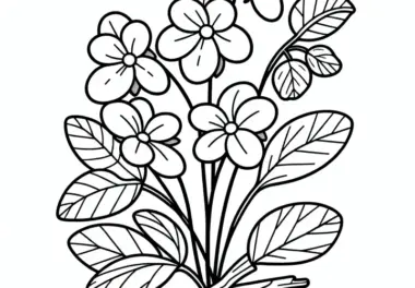 Veilchen: Frühlingsblume als Ausmalbild
