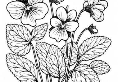 Hornveilchen: Frühlingsblume als Ausmalbild