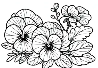 Stiefmütterchen: Frühlingsblume als Ausmalbild