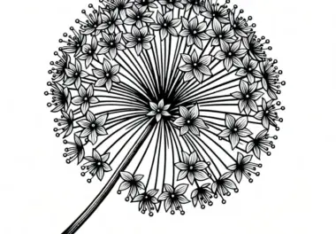 Zierlauch, Allium: Frühlingsblume als Ausmalbild