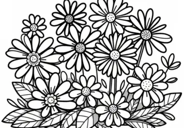 Gänseblümchen: Frühlingsblume als Ausmalbild