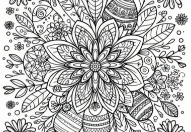 Frühling-Mandala für Erwachsene: gratis Ausmalbild