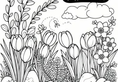 Krokusse, Narzissen und Tulpen blühen im Garten im März (Kostenlos)