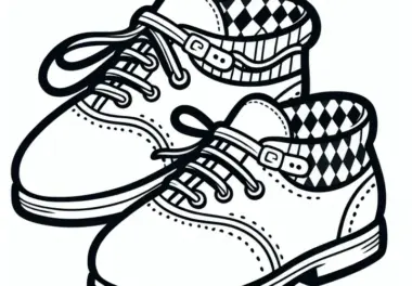 Trachtenschuhe zum Oktoberfest: Einfache Malvorlage (Kostenlos)