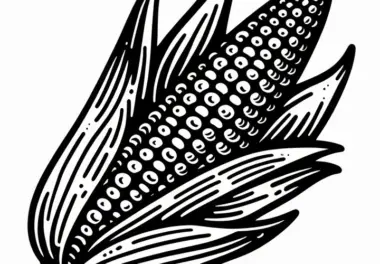 Maiskolben zum Erntedankfest: Gratis Ausmalbild