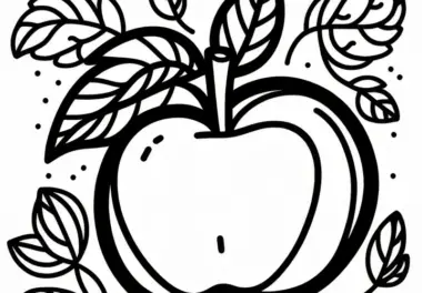 Apfel zum Erntedankfest: Einfache Malvorlage (Gratis)