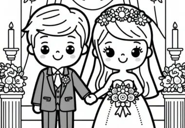 Hochzeit: kostenlose Ausmalbilder & Malvorlagen
