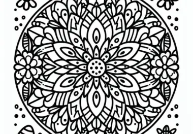 Mandala mit Frühlingsblumen zum Ausmalen für Ostern (Kostenlos)