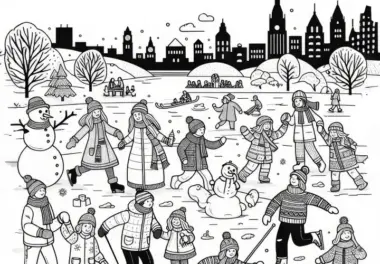 Menschen feiern den letzten Wintermonat im Februar (Kostenlos)